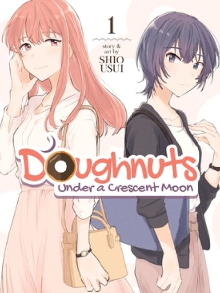 Doughnuts under a crescent moon, working adult yuri manga cover